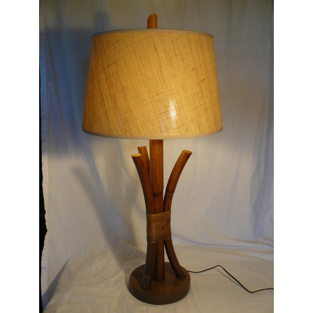 Excellent condition, vintage bamboo table lamp after Paul Frankl. Includes epic original finial! Wiring appears to be...