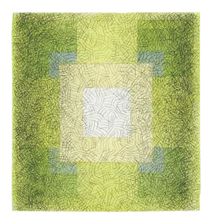 Geometric Watercolor Painting Scribble Series Square 7