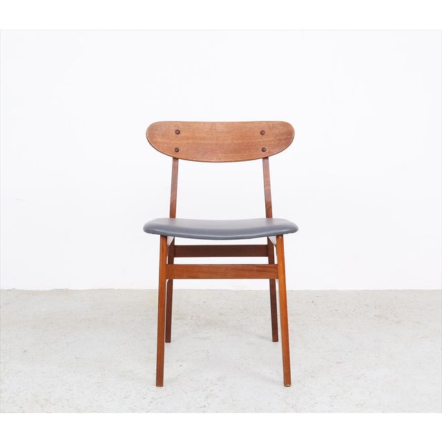 Teak Chairs with Grey Faux Leather from Farstrup Møbler, 1960s, Set of 4 For Sale - Image 4 of 13