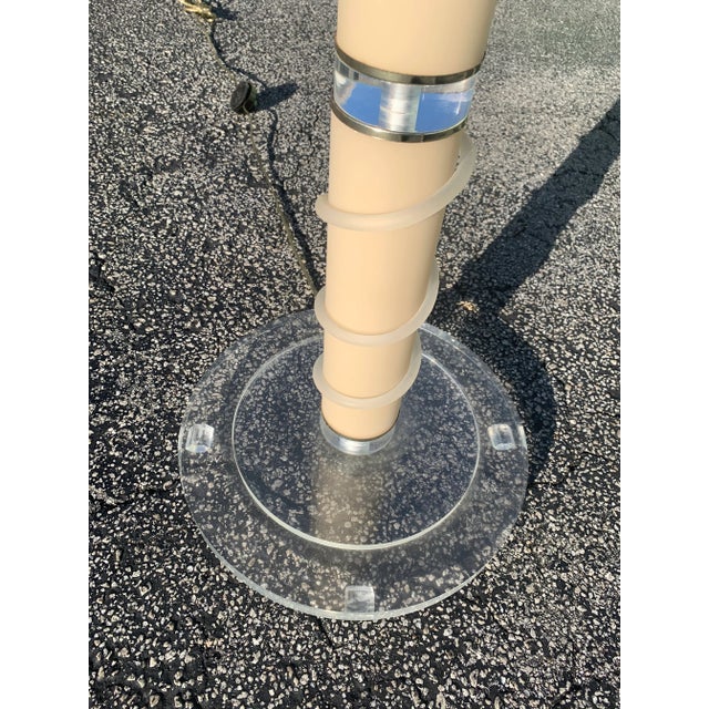 Plastic 1980s Lucite Floor Lamp For Sale - Image 7 of 9