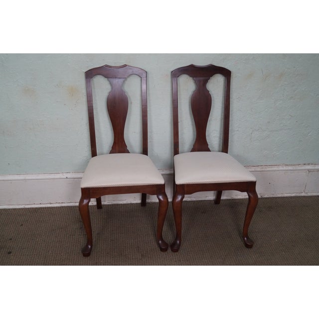 Crawford Cherry Traditional Queen Anne Style Dining Chairs Set of 4