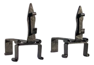 Brutalist Wrought Iron Andirons, France, 1960s, Set of 2
