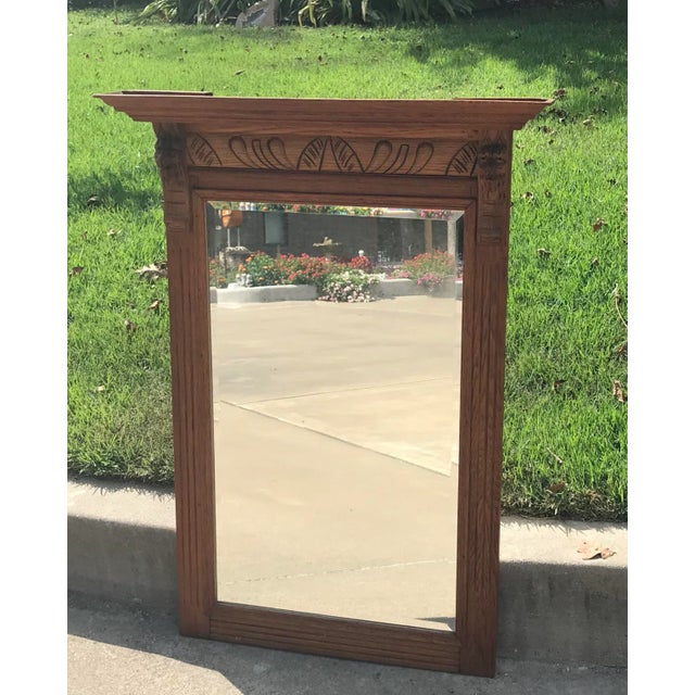 Antique Belgium Carved Wood Frame Pier Mirror For Sale - Image 4 of 9