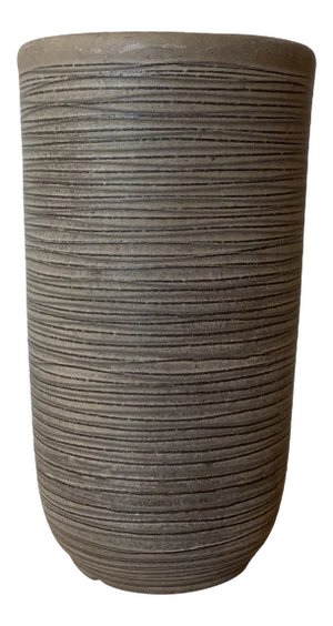 Early 1950s Lee Rosen for Design-Technics Cylinder Vase With Linear Motif