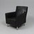 Set of Lounge Chair and Ottoman in Black Leather, 1980s, in Good conditions. Designed 1980 to 1989