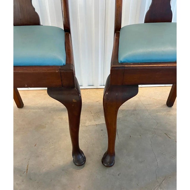 Early 20th Century Early Twentieth Century Classic Traditional Queen Anne Armless Dining Chairs, Splat Back With Slip Seats For Sale - Image 5 of 8