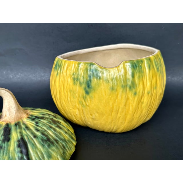 1990s Patricia Garrett Studio Art Pottery Pumpkin Gourd Tureen For Sale - Image 5 of 13
