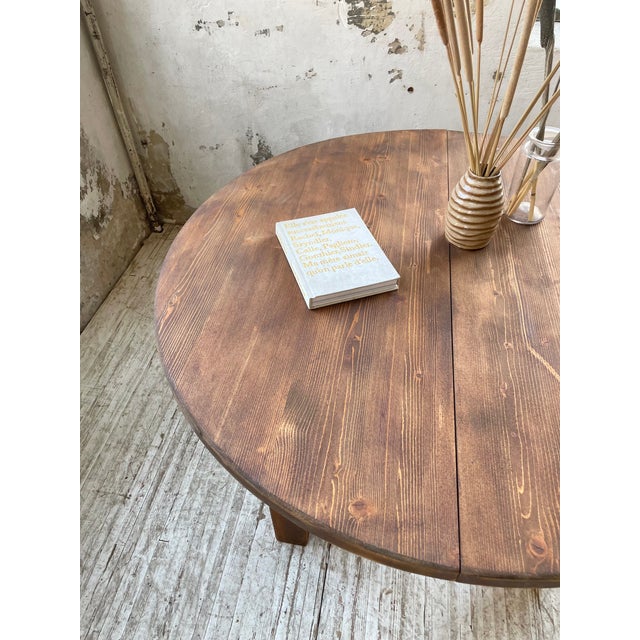 Round Pine Table with Extensions, 1950s For Sale - Image 18 of 18