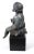 Spelter Sitting Girl on Pedestal Sculpture 9"h X 3"w X 3"d For Sale - Image 9 of 10