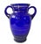 Antique Cobalt Blue Glass and Painted Silver Urn Vase For Sale In New York - Image 6 of 6