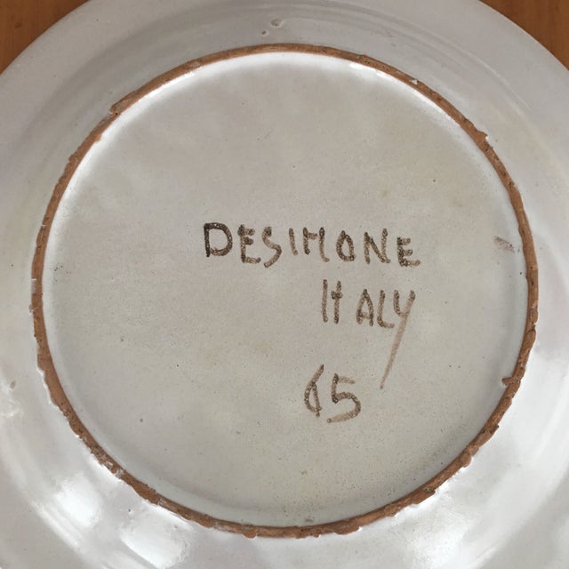DeSimone Mi- Century 10 " Pottery Charger For Sale - Image 9 of 10