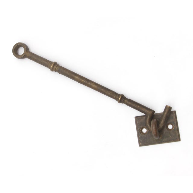 Traditional Vintage Bronze Hook & Eye Door Latch For Sale - Image 3 of 6
