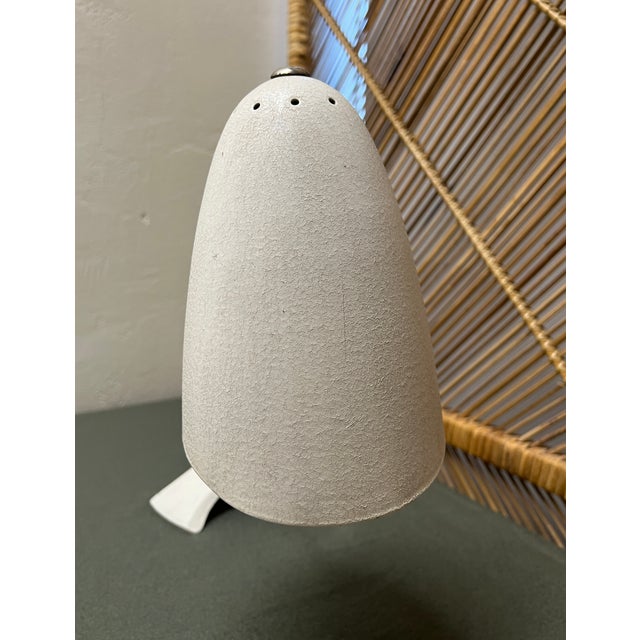 Metal Mid-Century White Shrink Varnish Table Lamp, 1950s For Sale - Image 7 of 18