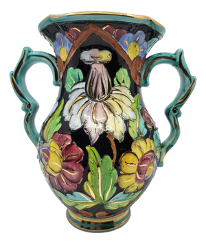 Monaco Ceramic Vase with Gilt Decoration from Cerart, 1950