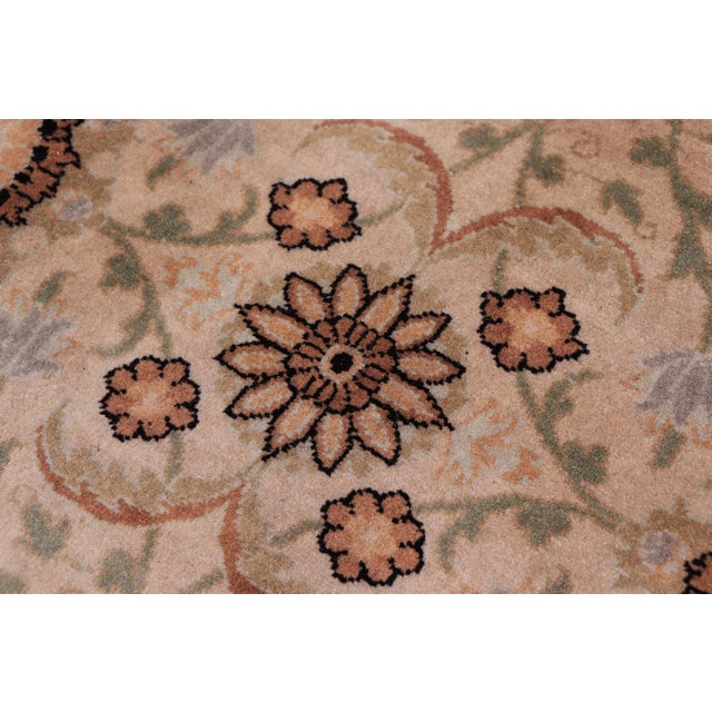 1990s Elegant 1990's Pak-Persian Beige/Green Wool Rug - 9'1'' X 12'4'' For Sale - Image 5 of 9
