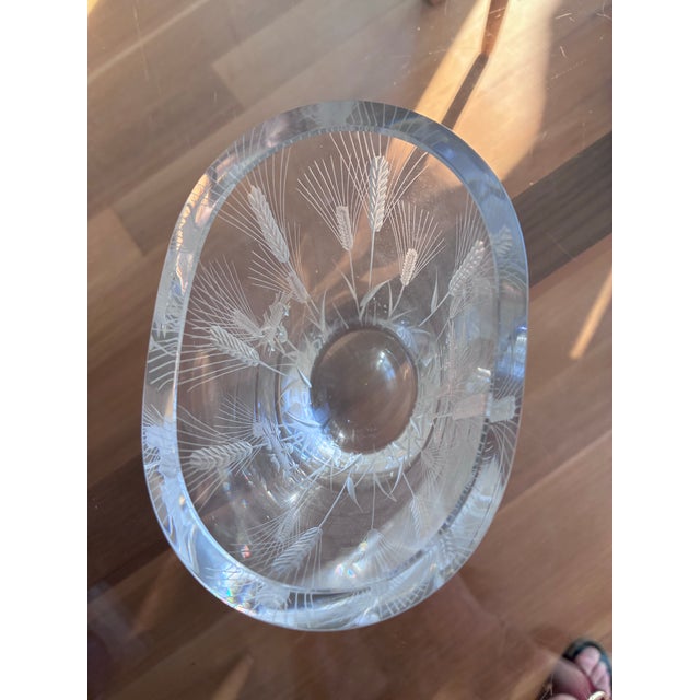 Early 20th Century Early 20th Century Oval 4” Vase by Swedish Artist Lars Kjellander Numbered and Signed. Engraved With Thistle and Wheat Sheafs For Sale - Image 5 of 9
