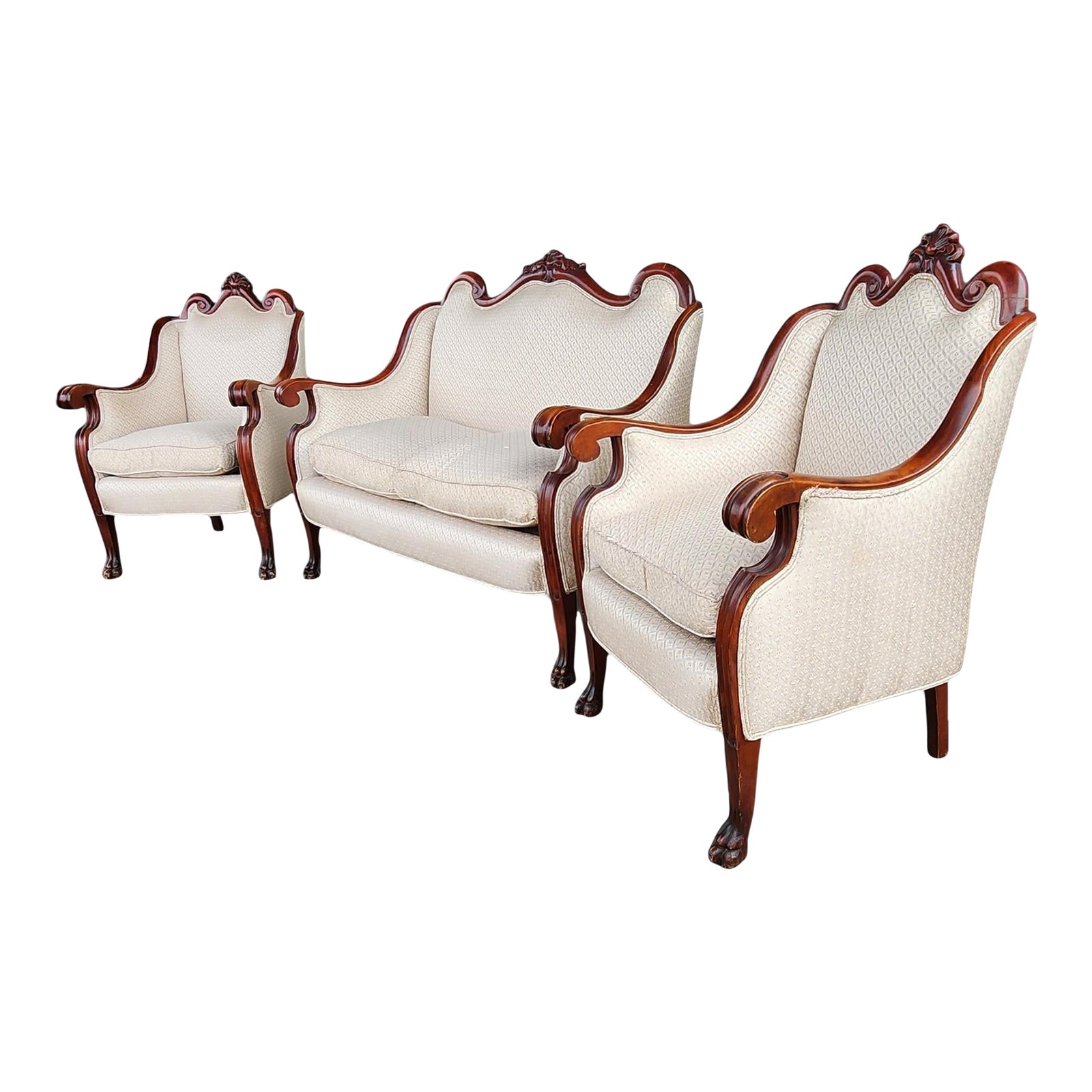 Antique Transitional Victorian Period Mahogany 3 Piece Parlor Set ...