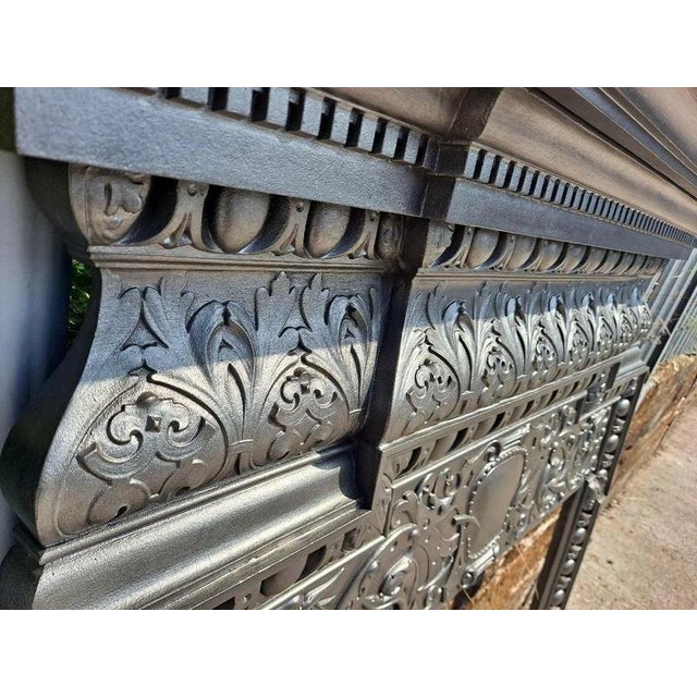 Antique Victorian Cast Iron Fireplace Surround For Sale - Image 10 of 11