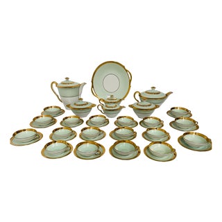 Coffee and Tea Service in Polychrome Porcelain, Set of 24 For Sale