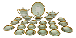 Coffee and Tea Service in Polychrome Porcelain, Set of 24