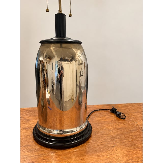 1960s Hollywood Regency Mercury Glass Lamp For Sale - Image 4 of 7