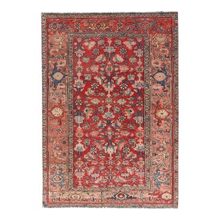 Persian Antique Malayer Rug With Colorful Geometric All-Over Design in Reds For Sale
