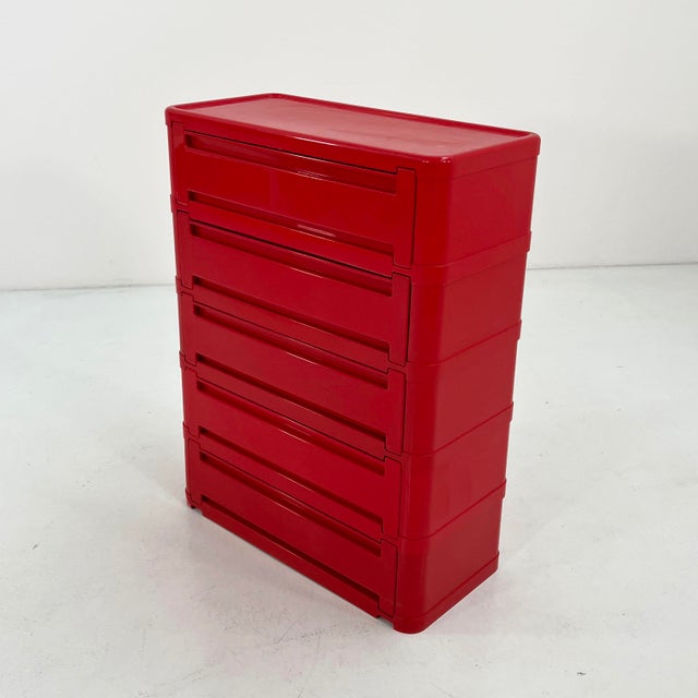Red Model 4964 Chest of Drawers by Olaf Von Bohr for Kartell, 1970s For Sale - Image 10 of 11