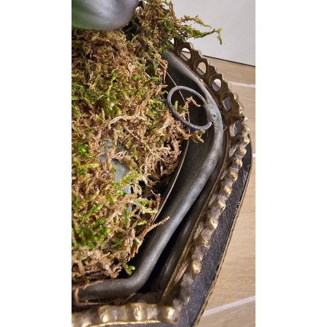 Antique Marquetry Inlaid Wooden Jardiniere With Bronze Mounts For Sale - Image 9 of 11