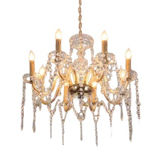 Crystal 8-Arm Chandelier with Trimmings For Sale