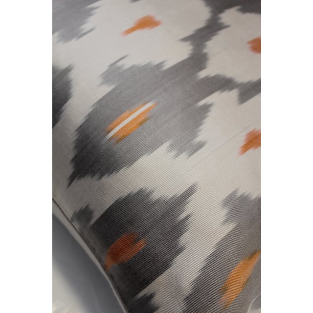 Contemporary Silk Ikat Bohemian Throw Pillow For Sale - Image 4 of 11