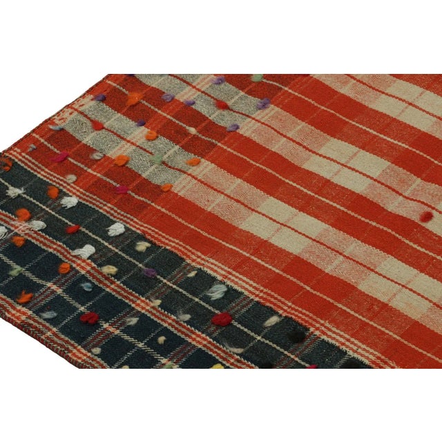 1950s 1950s Vintage Afghan Tribal Kilim Rug With Vertical Stripes For Sale - Image 5 of 7