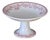 Antique French Pink Ironstone Compote Dish with Floral Decoration For Sale