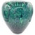 Mid-Century Modern 1980s Large Hand-Blown Blue & Emerald Marbled Leaded Art Glass Vase, Unsigned For Sale - Image 3 of 6
