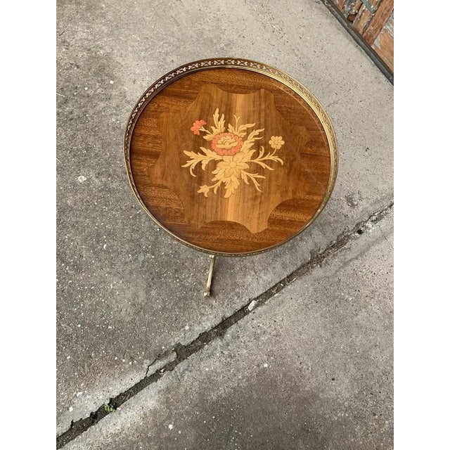 1950s Small Vintage Brass Side Table For Sale - Image 5 of 9
