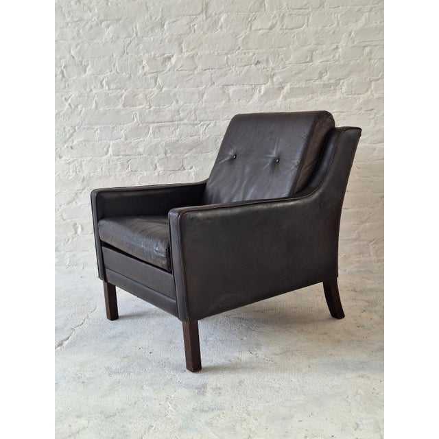 Mid-Century Modern Danish Lounge Chair in Dark Brown Leather, 1960s For Sale - Image 9 of 9