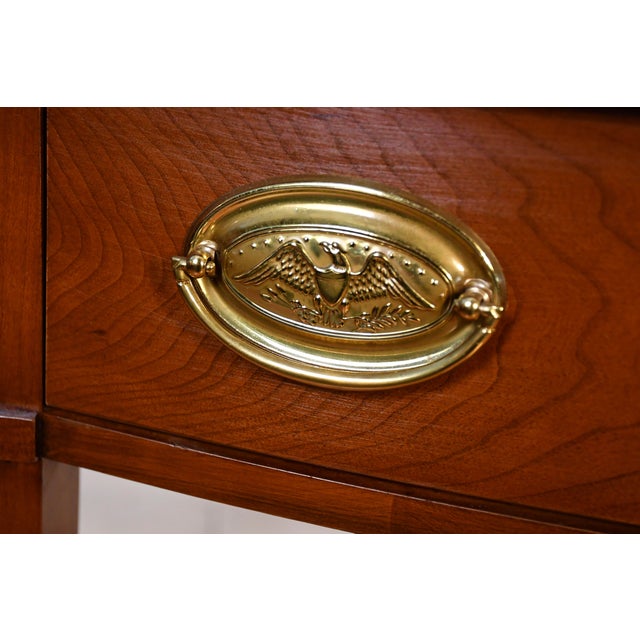 1980s 1980s Harden English Regency Style Cherry Inlaid Console Table For Sale - Image 5 of 18