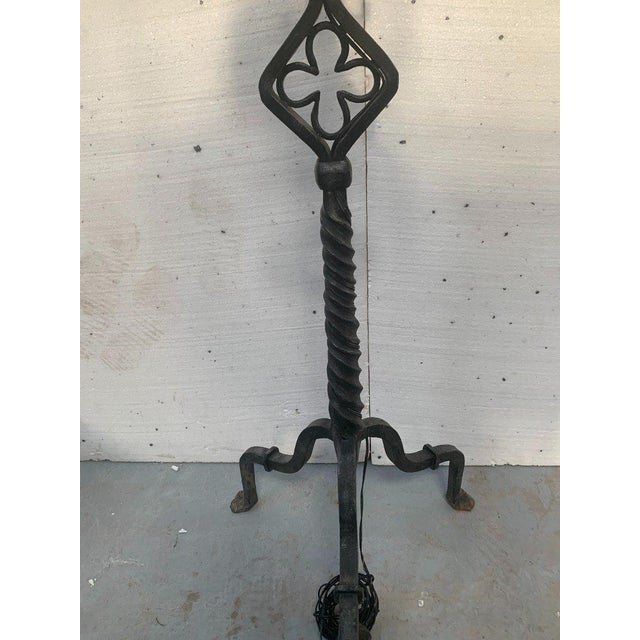 Hammered Iron Candlestick, 20th Century For Sale - Image 9 of 12