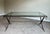 Hollywood Regency Late 20th Century Attributed to Barbara Barry for Baker Glass Top Coffee Table With Iron Base For Sale - Image 3 of 6