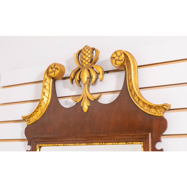 1980s Friedman Brothers Chippendale Mahogany With Gold Mirror For Sale - Image 5 of 8