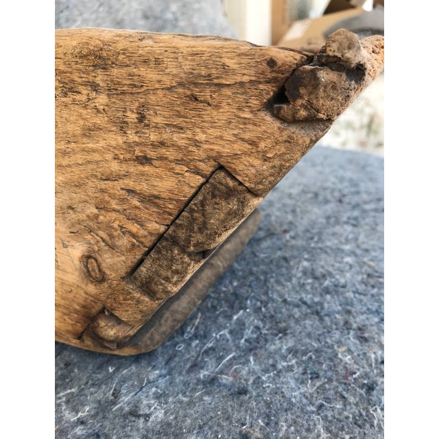 Reduced Late 19th Century Early Primitive Large Hand Hewn Grain, Rice, Feed Farm House Scoop With Single Handle For Sale - Image 4 of 13