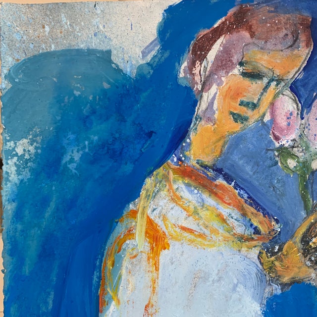 Figurative Contemporary Abstract Figurative Oil Painting on Paper by Phil Saxon For Sale - Image 3 of 7