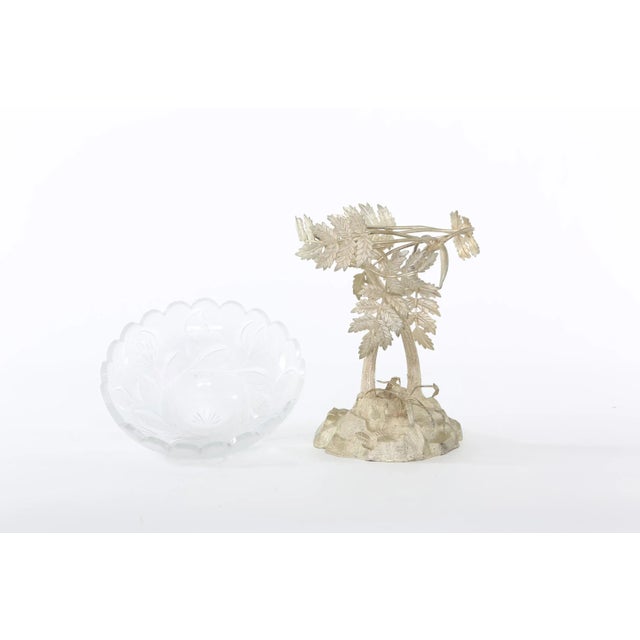 English English Silver Plated Stand / Crystal Bowl Piece For Sale - Image 3 of 8