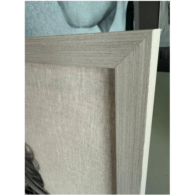 "Taylor" Charcoal Sketch on Linen For Sale In West Palm - Image 6 of 11