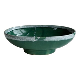 Vintage s.c.i. Usa Green Glazed Ceramic Bowl For Sale