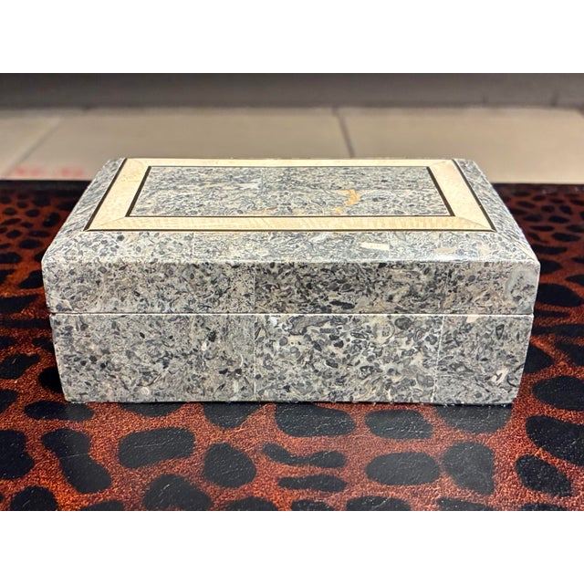 Mid-Century Modern Tessellated Stone Jewelry Box From Maitland-Smith For Sale - Image 3 of 12