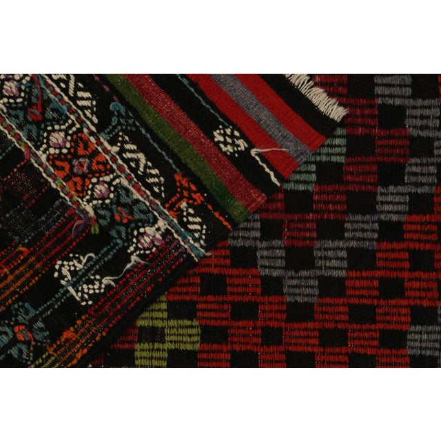 Vintage Cecim Tribal Kilim in Red, Blue and Green Diamond Patterns For Sale In New York - Image 6 of 6