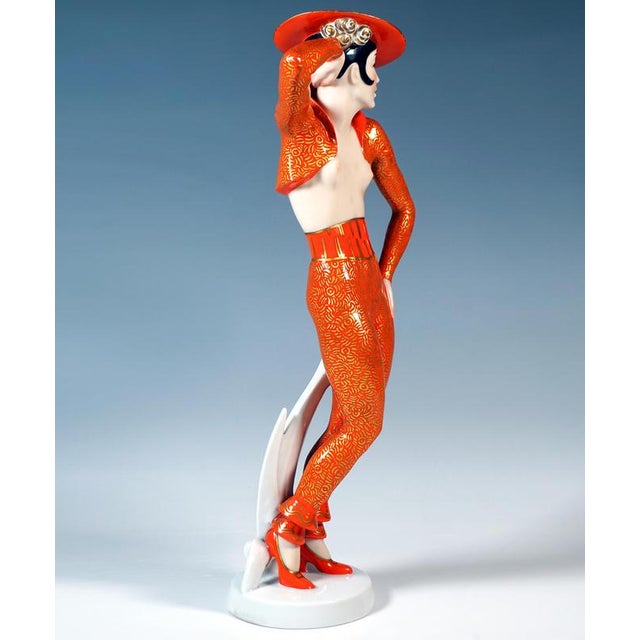 Admirable rosenthal figurine by wolfgang schwartzkopff: spanish dancer in a pose, with her right raised hand supporting...