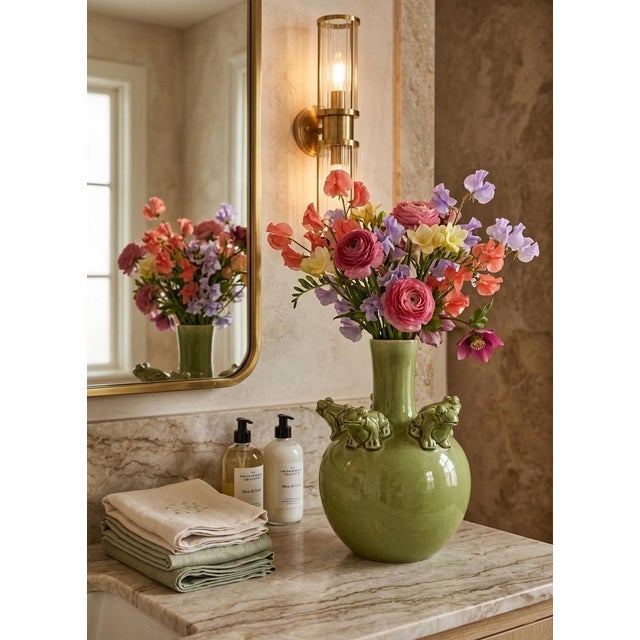 Whimsical Italian Ceramic Frog Bud Vase For Sale In West Palm - Image 6 of 10