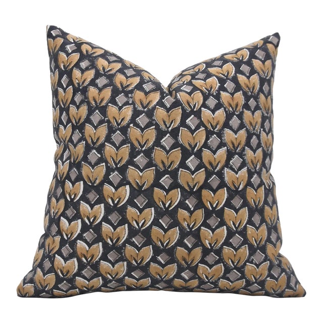 Fabdivine Artisan Block Print Throw Pillow Cover 14x36 Inch Duck Canvas-Titli For Sale