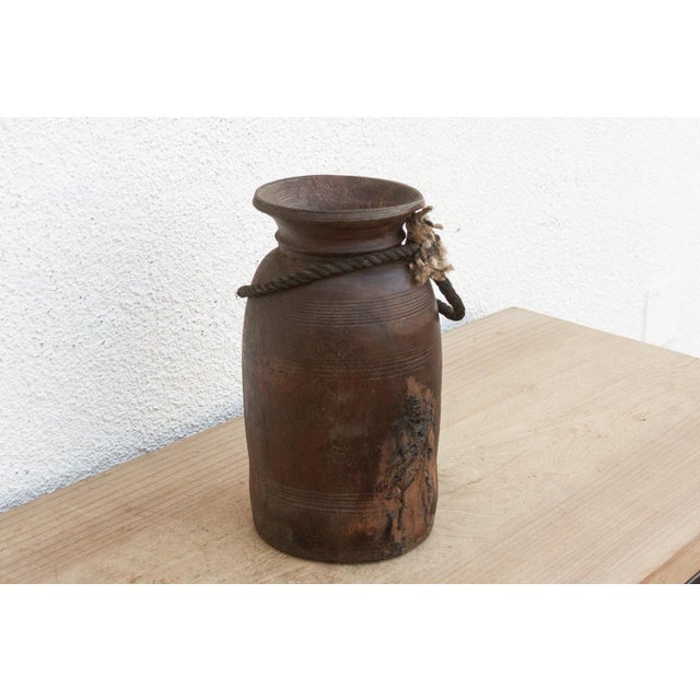 Farmhouse Antique Patina Farmhouse Wooden Vase For Sale - Image 3 of 6